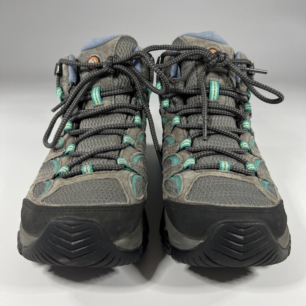 Merrell Moab 3 Mid Waterproof Hiking Boots Brown/Teal Women’s Sz 9 US - Picture 5 of 12